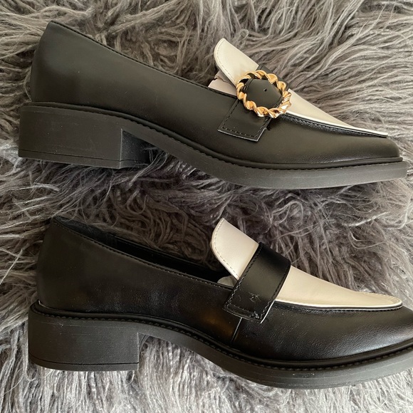 JustFab Black & White Embellished Loafer - Picture 6 of 9